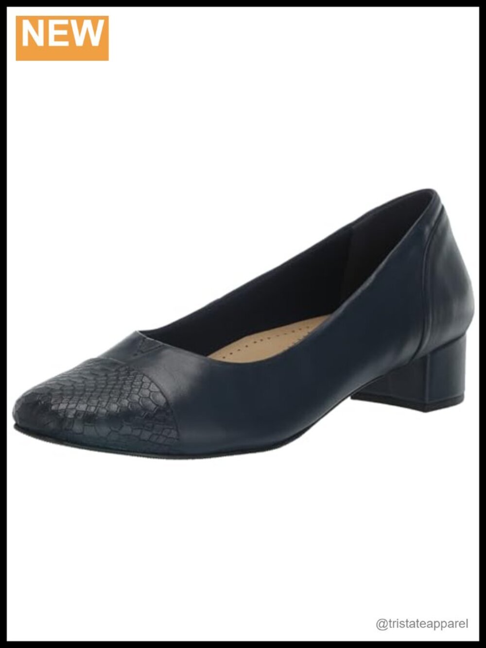 Daisy Cap Toe Slip-On Pump Block Heel Leather Party Shoe